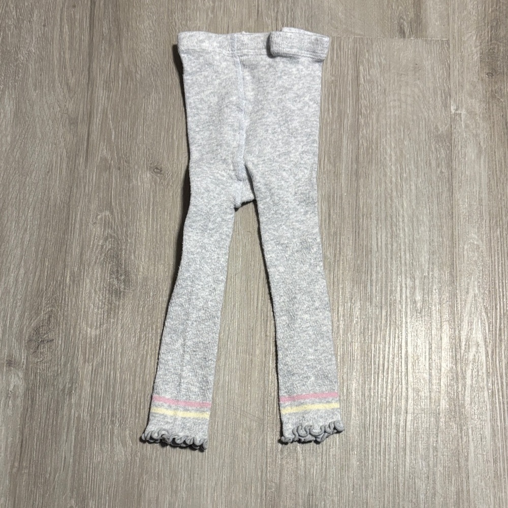 Gray Kids Leggings with Ruffle Trim
